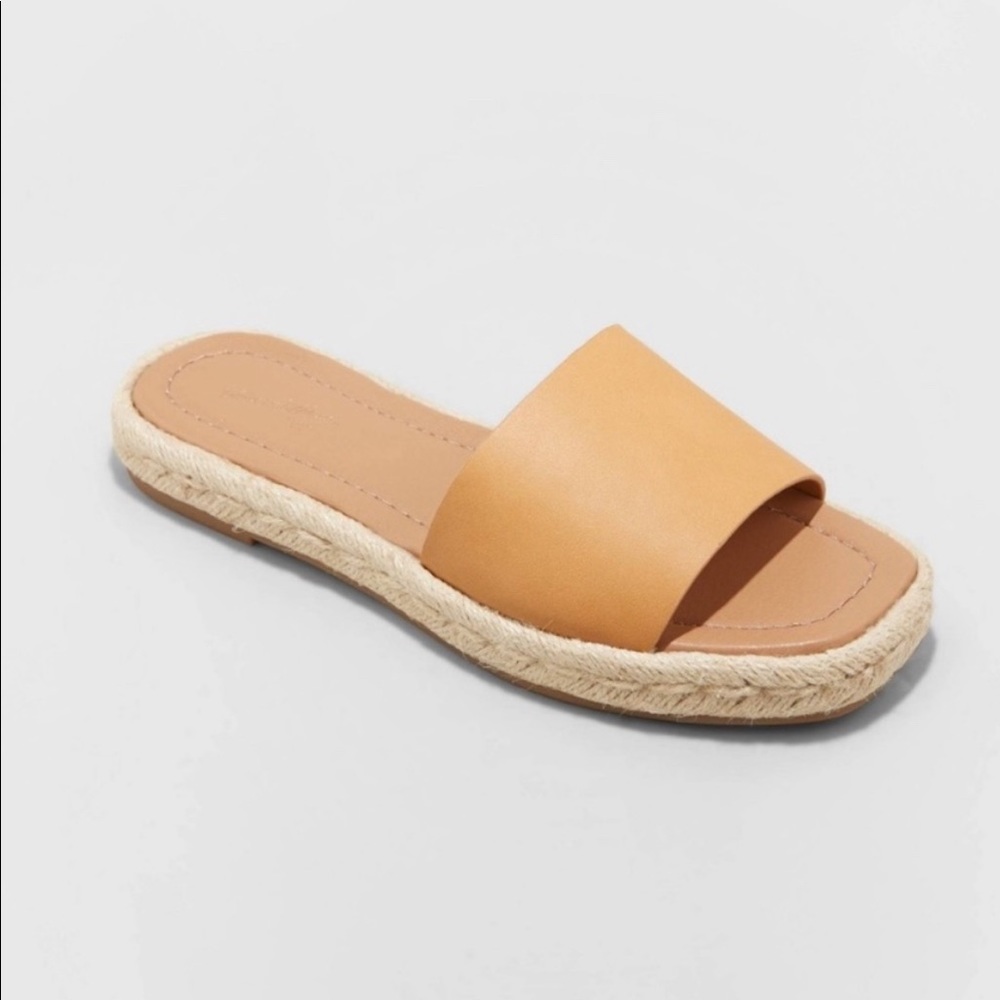 NWT Women's Maren Square Toe Espadrille Slide Sandals - Universal Thread NWT